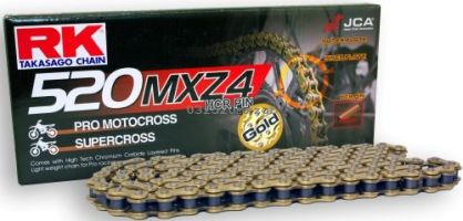 Cadena RK 520 MXZGB 108 eslabones oro
