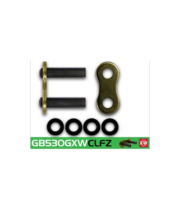 Eslabón de unión cadena RK 530 GXW remache punta huecha oro