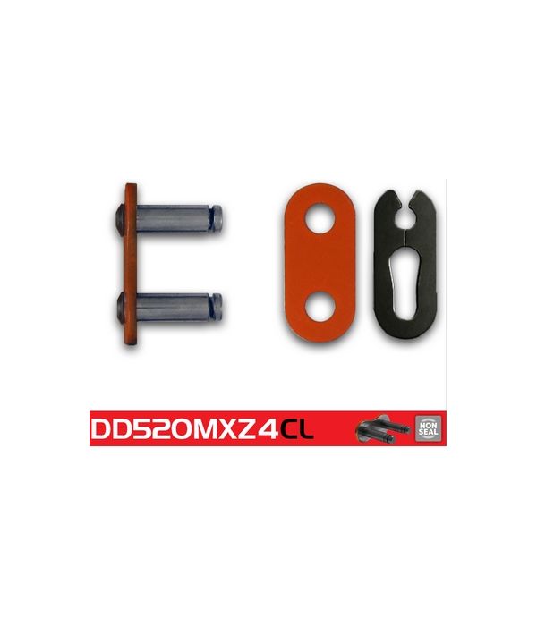 Eslabón de unión cadena RK 520 MXZO enganche clip naranja