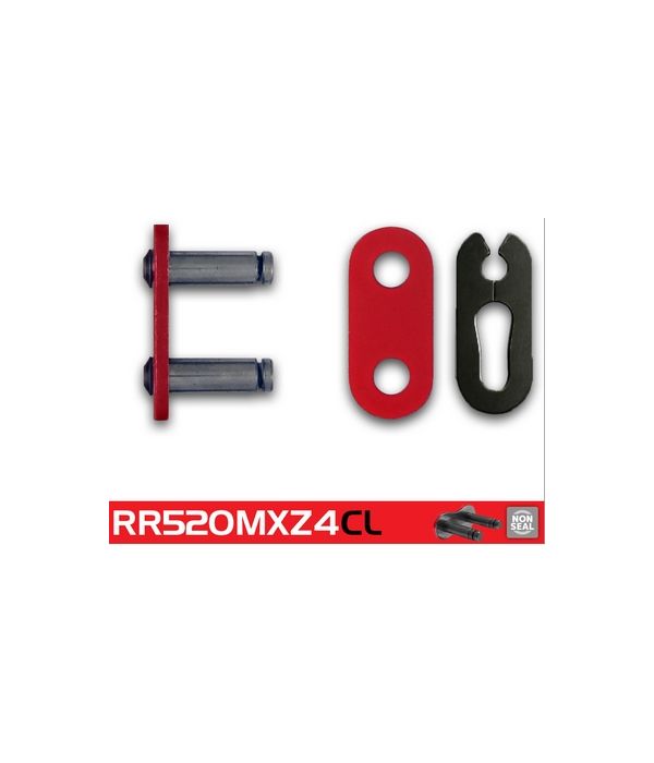 Eslabón de unión cadena RK 520 MXZ enganche clip rojo
