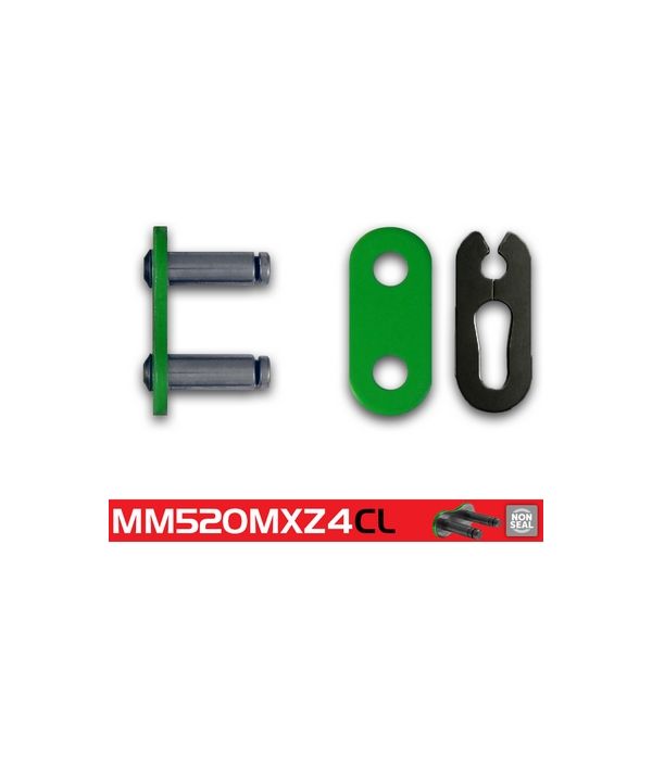 Eslabón de unión cadena RK 520 MXZ enganche clip verde