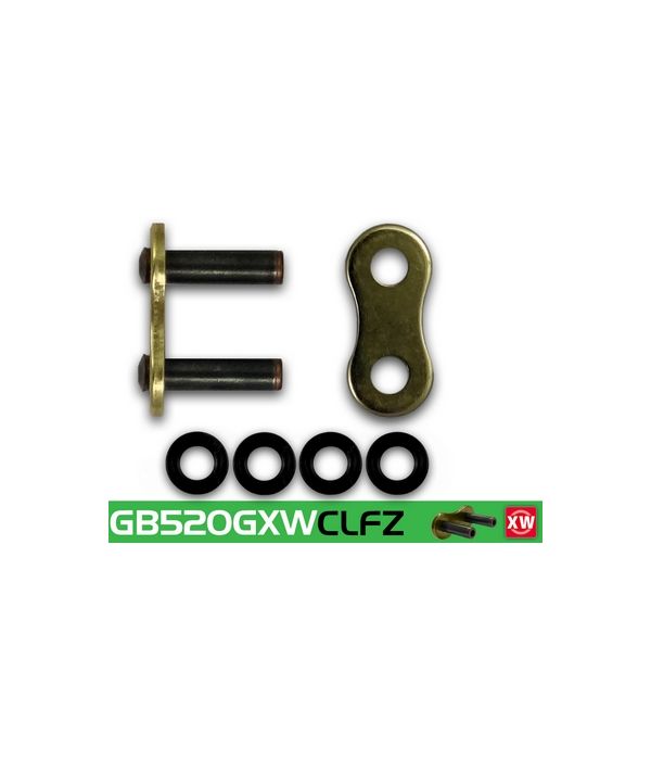 Eslabón de unión cadena RK 520 GXW remache punta huecha oro
