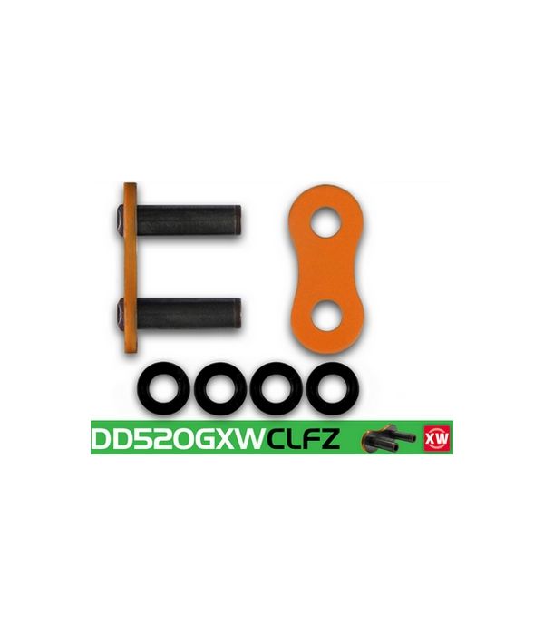 Eslabón de unión RK 520 GXW remache punta huecha naranja