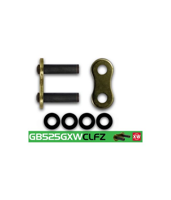 Eslabón de unión cadena RK 525 GXW remache punta huecha oro