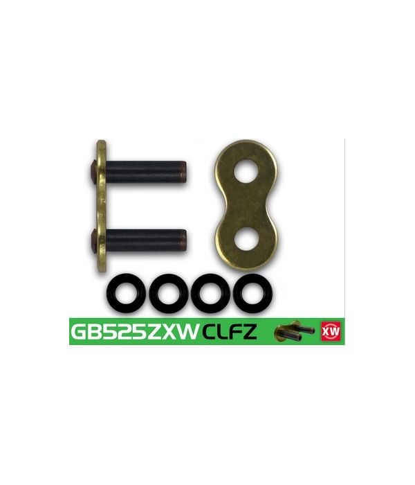 Eslabón de unión cadena RK 525 ZXW remache punta huecha oro