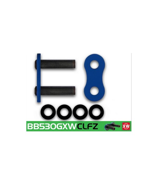 Eslabón de unión cadena RK 530 GX remache punta huecha azul