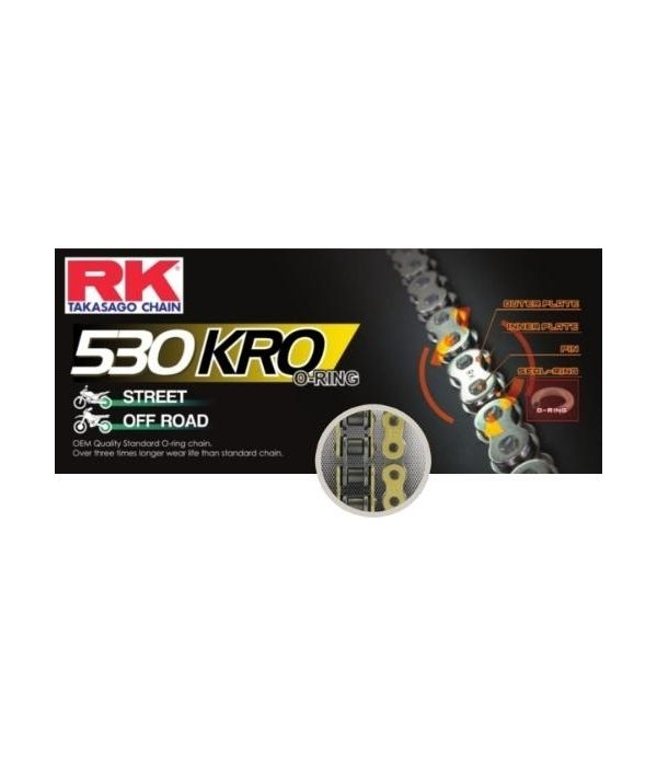 Eslabón de unión cadena RK 530 KRO remache punta huecha oro