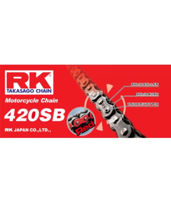 Eslabón de unión cadena RK 420 SBR enganche clip rojo