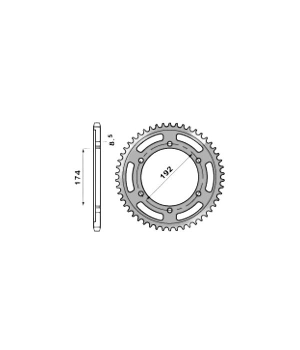 Corona de aluminio 48 dientes