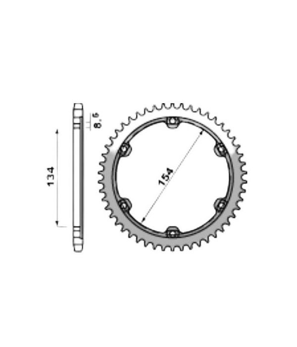 Corona de aluminio 45 dientes