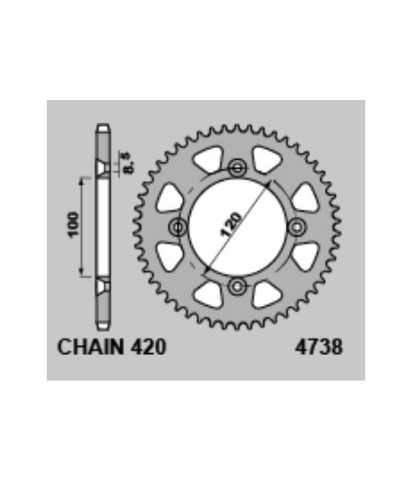 Corona de aluminio 50 dientes
