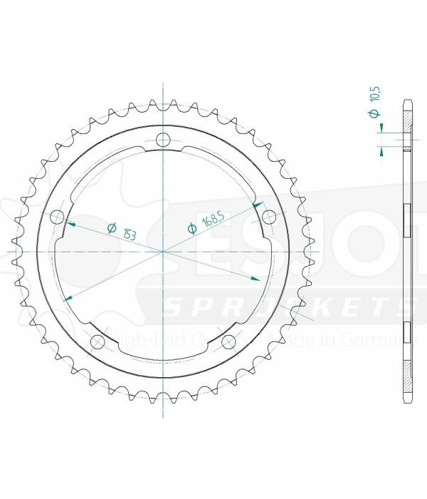 Corona de acero 42 dientes