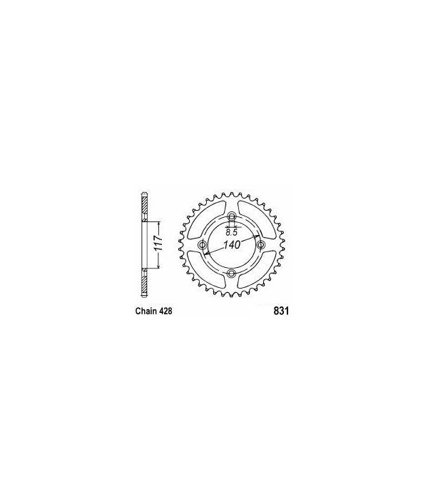 Corona de aluminio 46 dientes