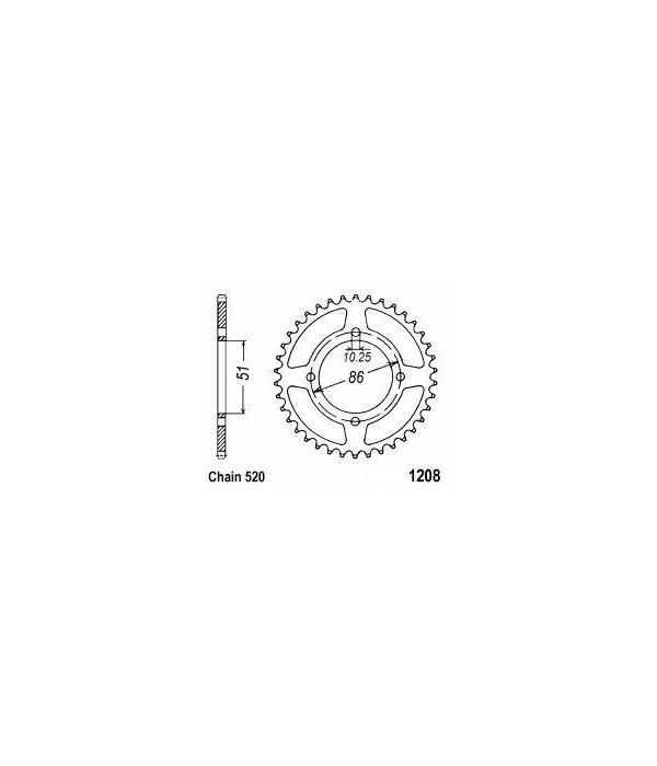 Corona de aluminio 65 dientes