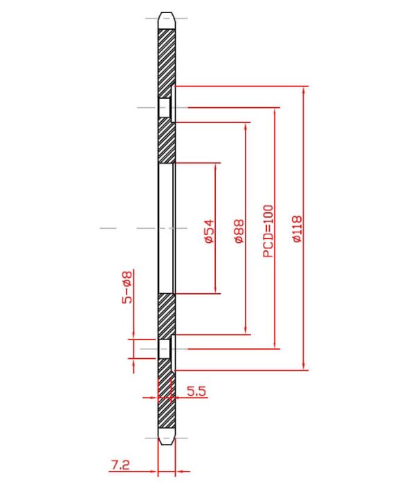 Corona de aluminio 41 dientes