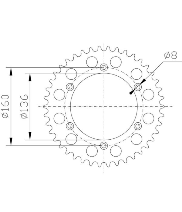 Corona de acero 46 dientes