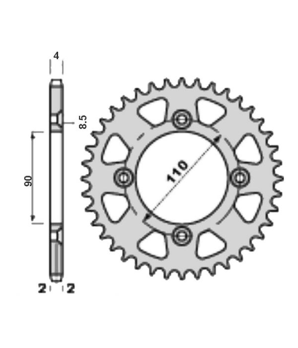 Corona de aluminio 42 dientes