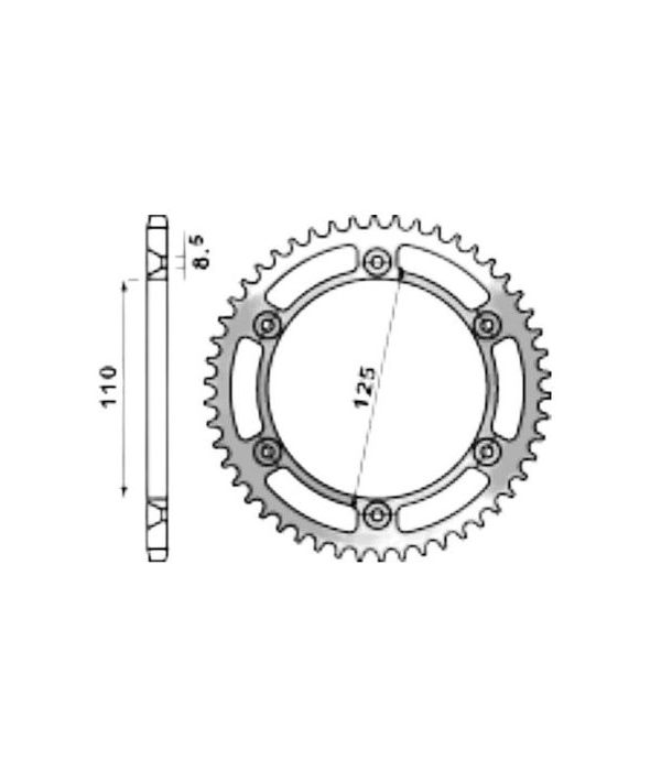 Corona de aluminio 56 dientes