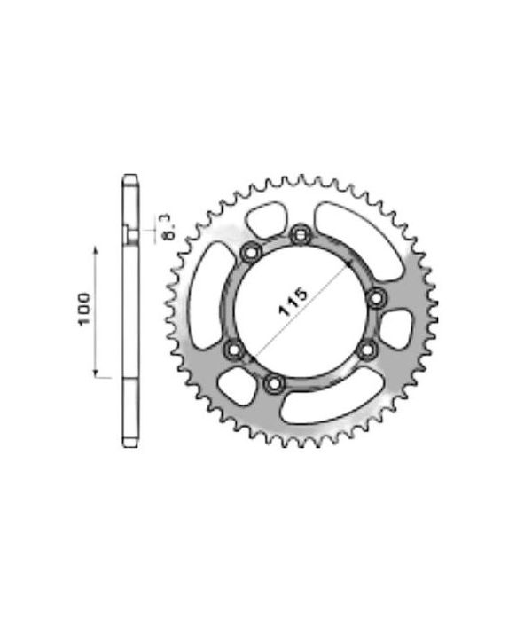 Corona de aluminio 58 dientes