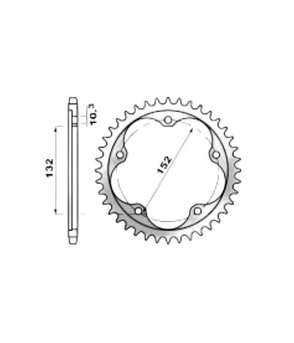 Corona de aluminio 43 dientes