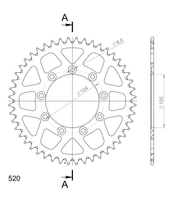 Corona de aluminio 46 dientes