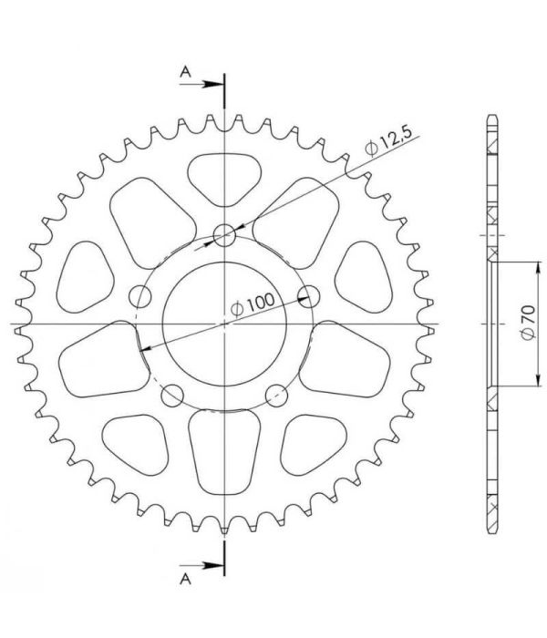 Corona de aluminio 45 dientes
