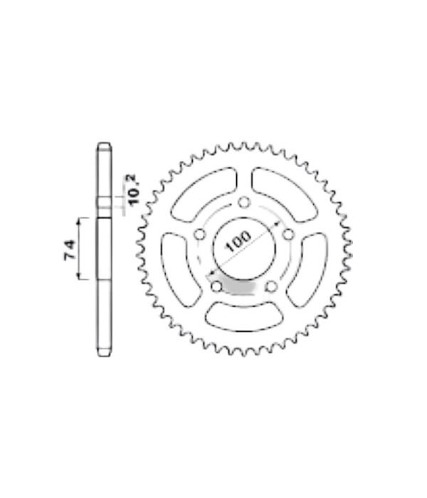 Corona de aluminio 45 dientes
