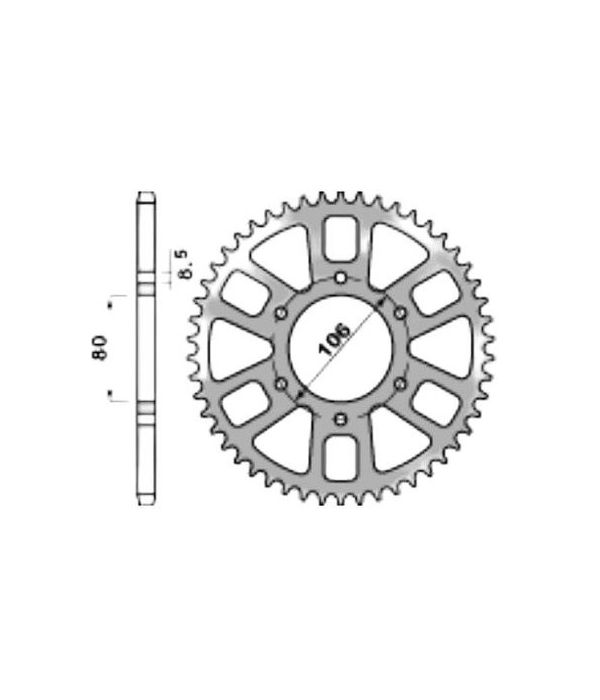 Corona de aluminio 56 dientes