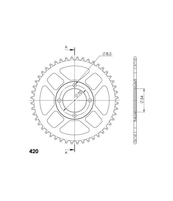 Corona de aluminio 48 dientes