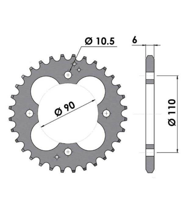 Corona de aluminio 38 dientes