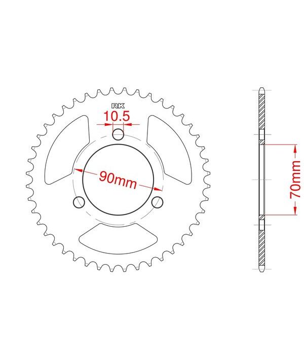 Corona de aluminio 44 dientes