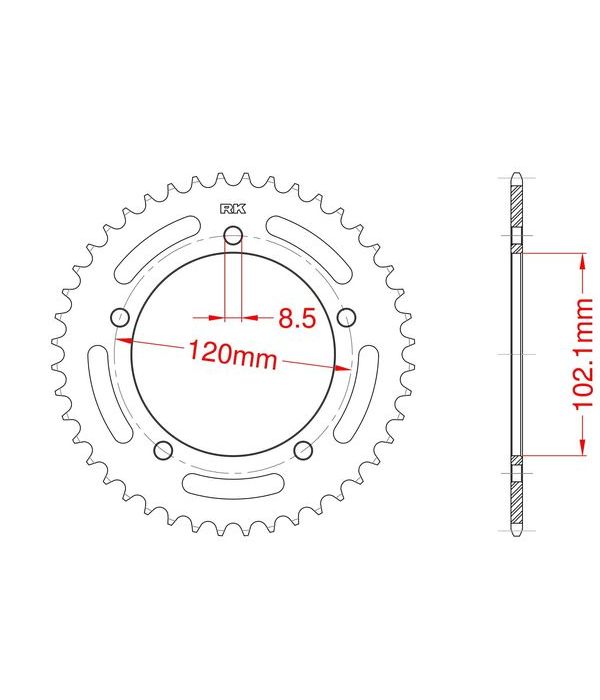 Corona de aluminio 44 dientes