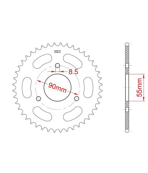 Corona de aluminio 44 dientes