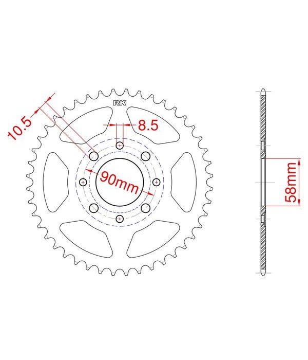 Corona de aluminio 45 dientes