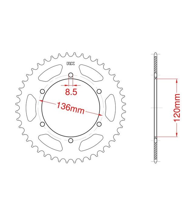 Corona de aluminio 46 dientes