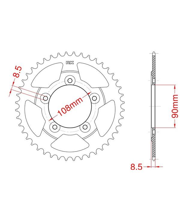 Corona de aluminio 33 dientes