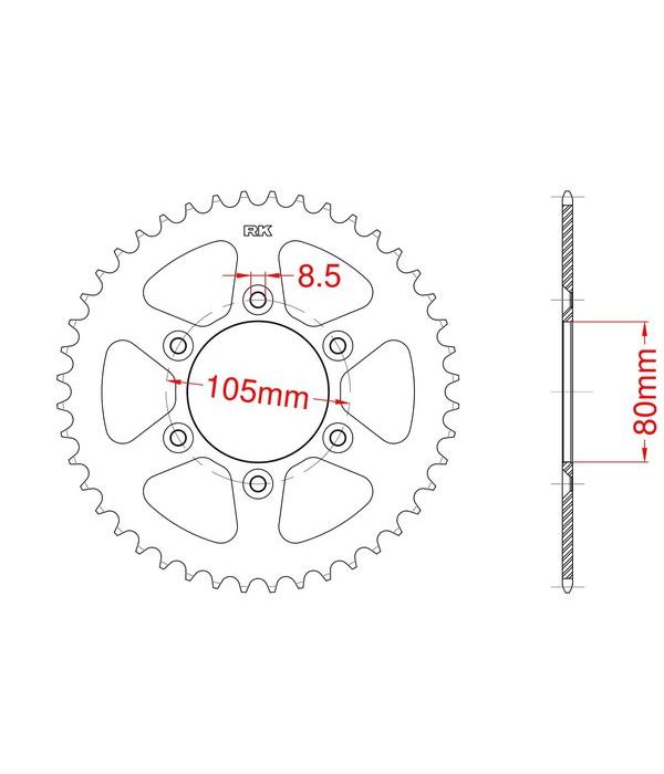 Corona de aluminio 43 dientes