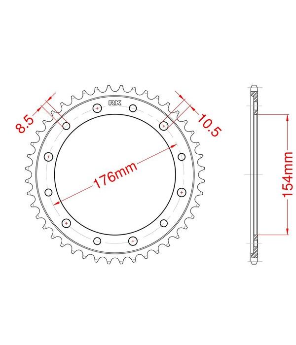 Corona de aluminio 43 dientes