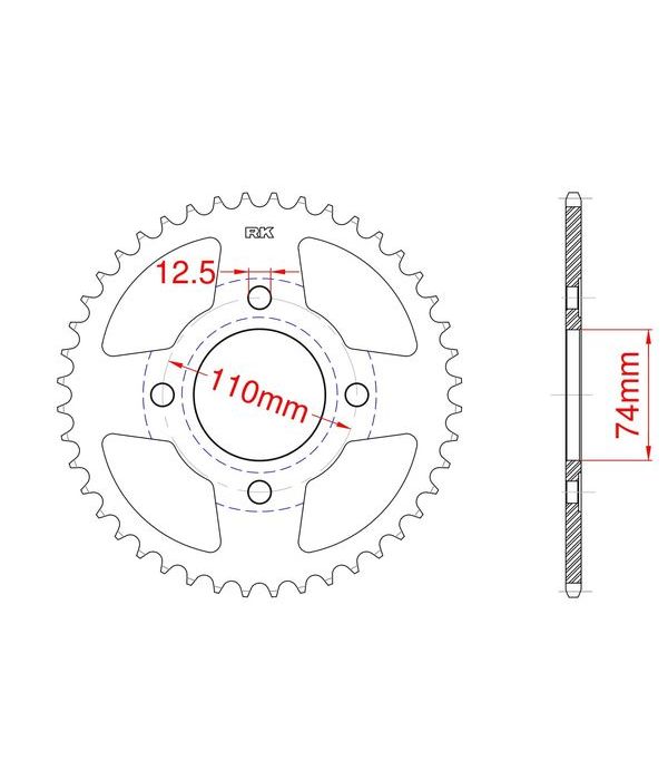 Corona de aluminio 34 dientes