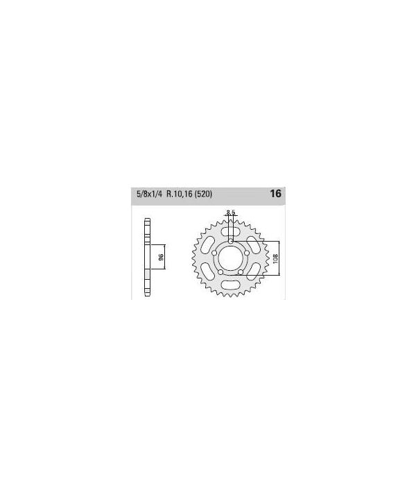 Corona de acero 44 dientes