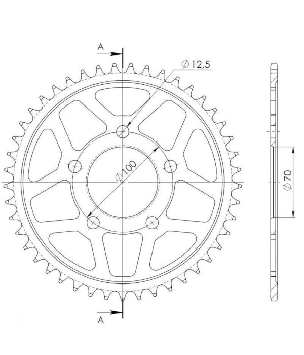 Corona de acero 43 dientes