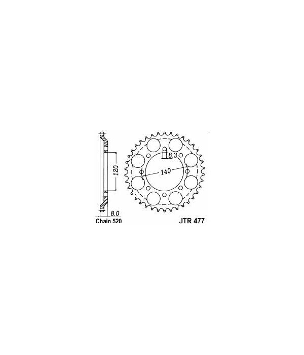 Corona de aluminio 43 dientes