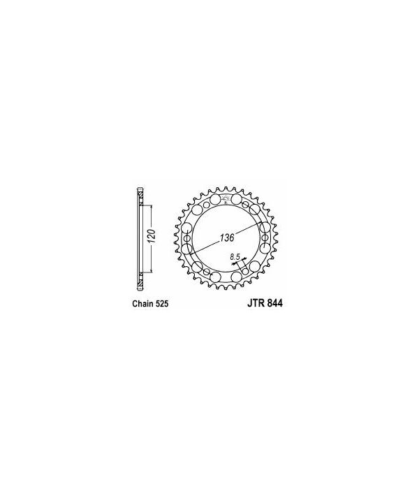 Corona de acero 44 dientes