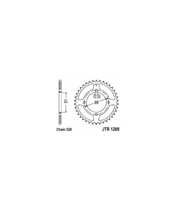 Corona de acero 44 dientes