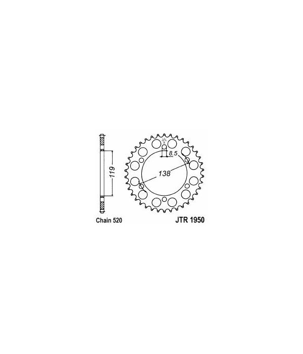 Corona de aluminio 50 dientes