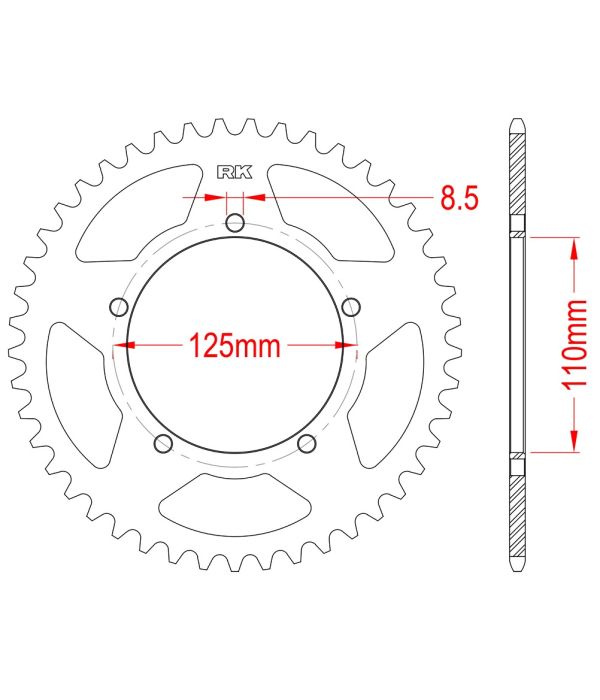 Corona de aluminio 50 dientes