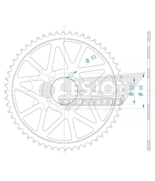 Corona de aluminio 60 dientes