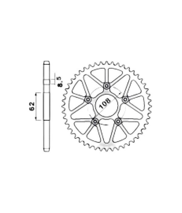 Corona de aluminio 58 dientes
