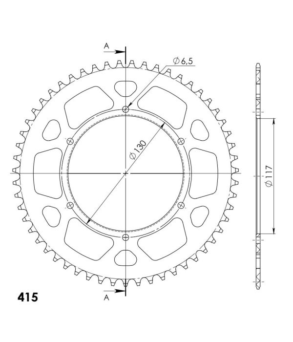 Corona de aluminio 55 dientes