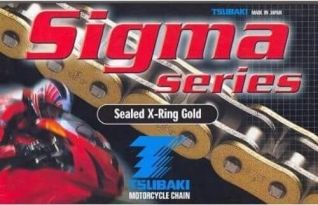 Cadena TSUBAKI 525 SIGG con O ring 124 eslabones oro